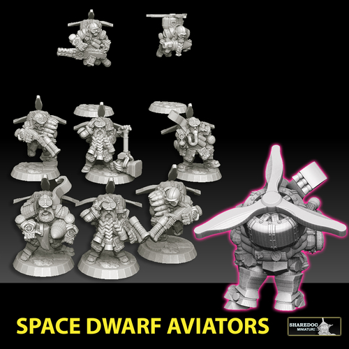 Space Dwarf Rocketeers 3D Print 477127