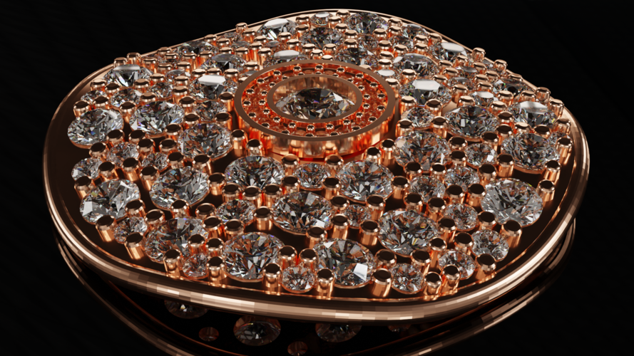 EARRING WITH GEMS 3D PRINT MODEL STL