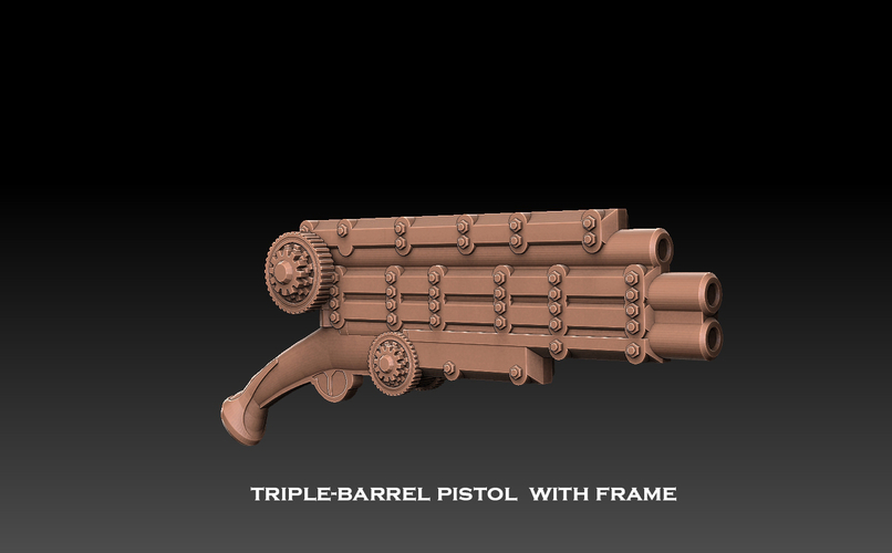 Steampunk Pistol Megapack 3D Print 477449