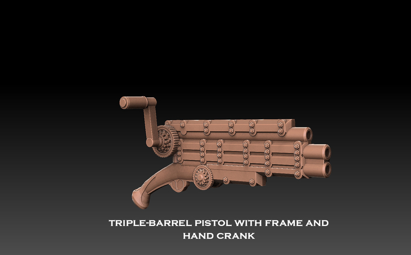 Steampunk Pistol Megapack 3D Print 477450