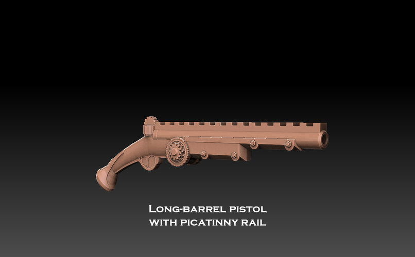 Steampunk Pistol Megapack 3D Print 477459