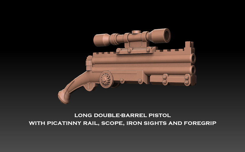 Steampunk Pistol Megapack 3D Print 477462