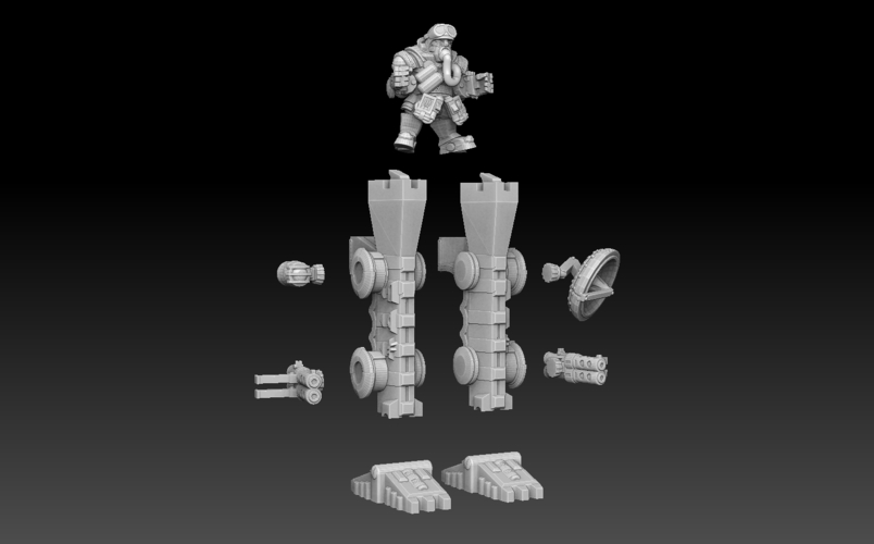 Space Dwarf War Stilts 3D Print 477477