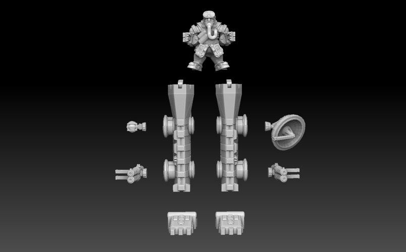 Space Dwarf War Stilts 3D Print 477478