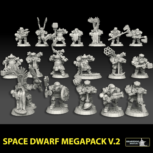 Space Dwarf Megapack Version 2 3D Print 477519