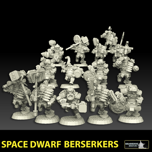 Space Dwarf Berserkers 3D Print 477529