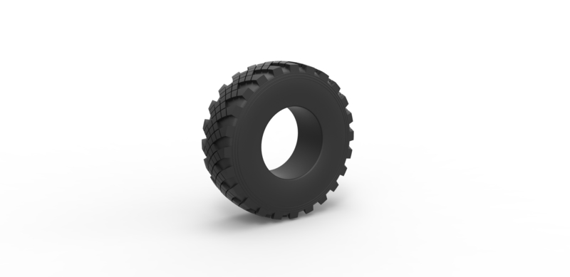 Diecast military Ural tire KAMA-1260 Scale 1 to 25