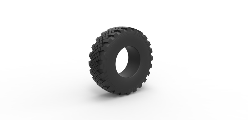 Diecast military Ural tire KAMA-1260-1 Scale 1 to 25