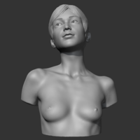 HD girl bust S 3D print model - Thumbnail 2