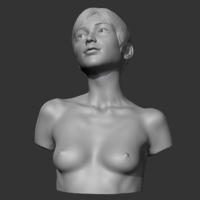 HD girl bust S 3D print model - Thumbnail 3