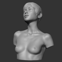 HD girl bust S 3D print model - Thumbnail 4