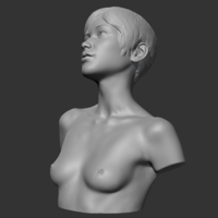 HD girl bust S 3D print model - Thumbnail 5