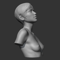 HD girl bust S 3D print model - Thumbnail 8