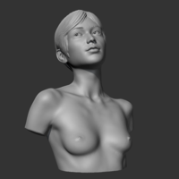 HD girl bust S 3D print model - Thumbnail 10