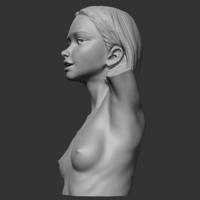 HD girl bust T 3D print model - Thumbnail 6