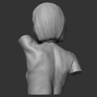 HD girl bust T 3D print model - Thumbnail 7