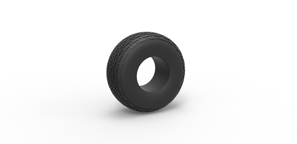 Diecast low pressure tire 5 Scale 1 to 25 3D Print 478222