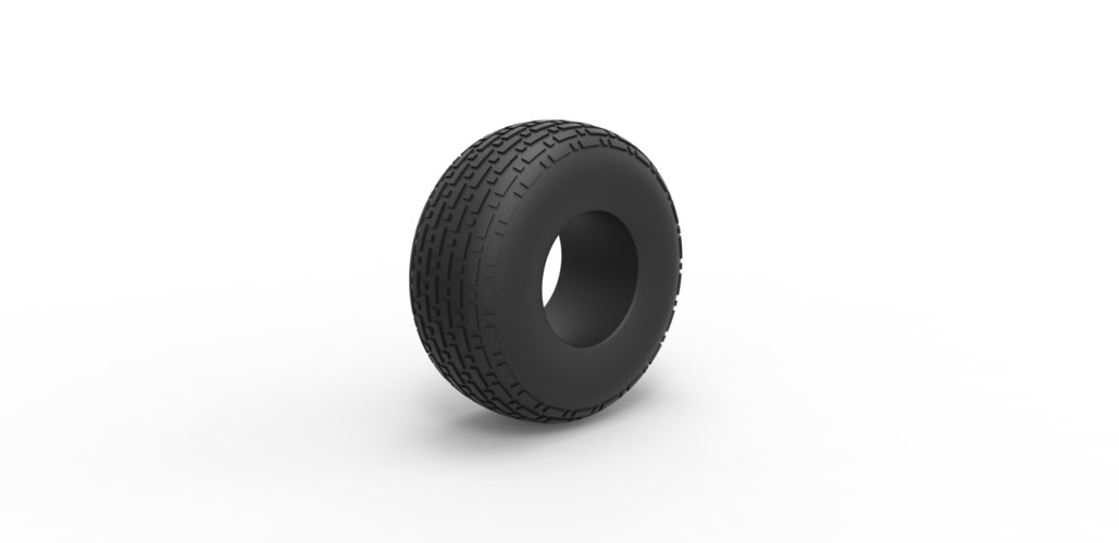 Diecast low pressure tire 5 Scale 1 to 25 3D Print 478223