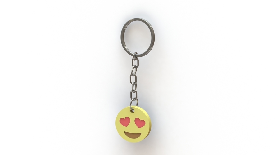 Emoji Keychain - Smiling face with heart eyes 3D Print 478333