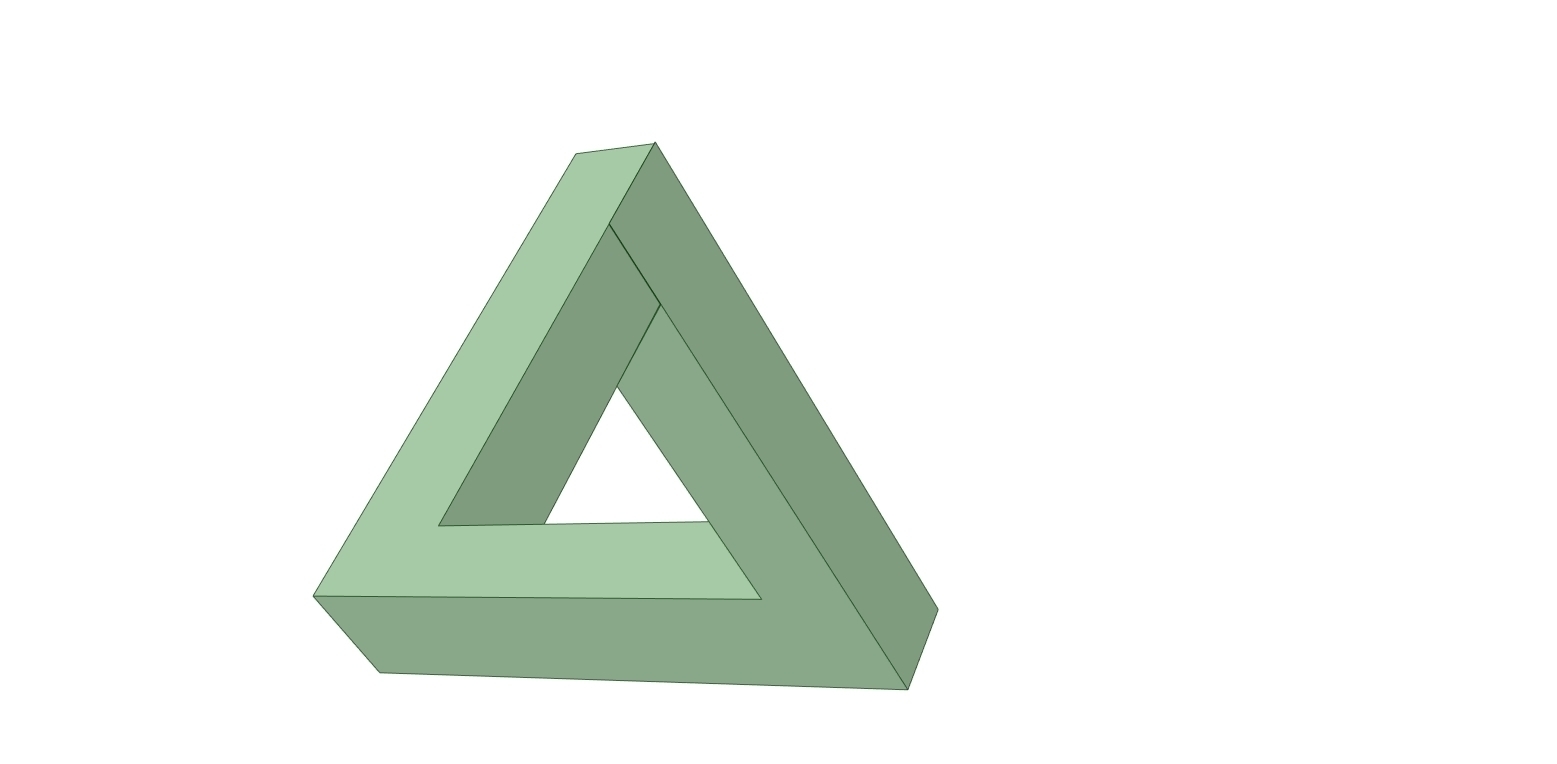 3D Printed Penrose Triangle Impossible Object Optical Illusion by  StruckDuck