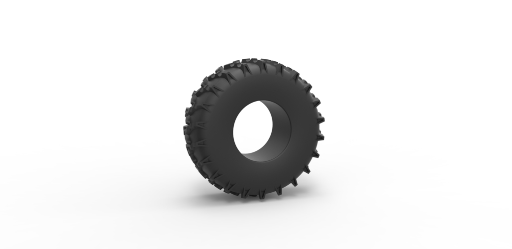Diecast low pressure tire 7 Scale 1 to 25 3D Print 478414