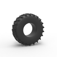 Small Diecast low pressure tire 7 Scale 1 to 25 3D Printing 478414