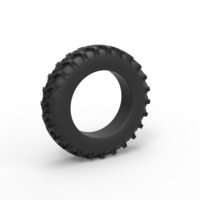Small Diecast Tractor tire 2 Scale 1 to 10 3D Printing 478422