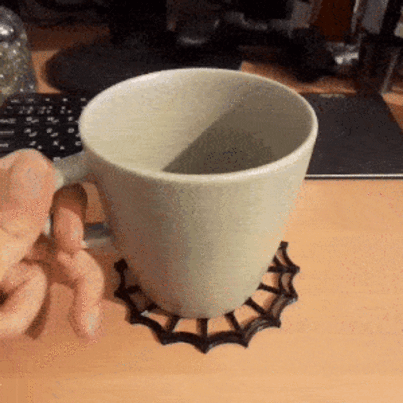 Spiral spider web coaster