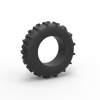 Small Diecast Tractor tire 3 Scale 1 to 25 3D Printing 478547