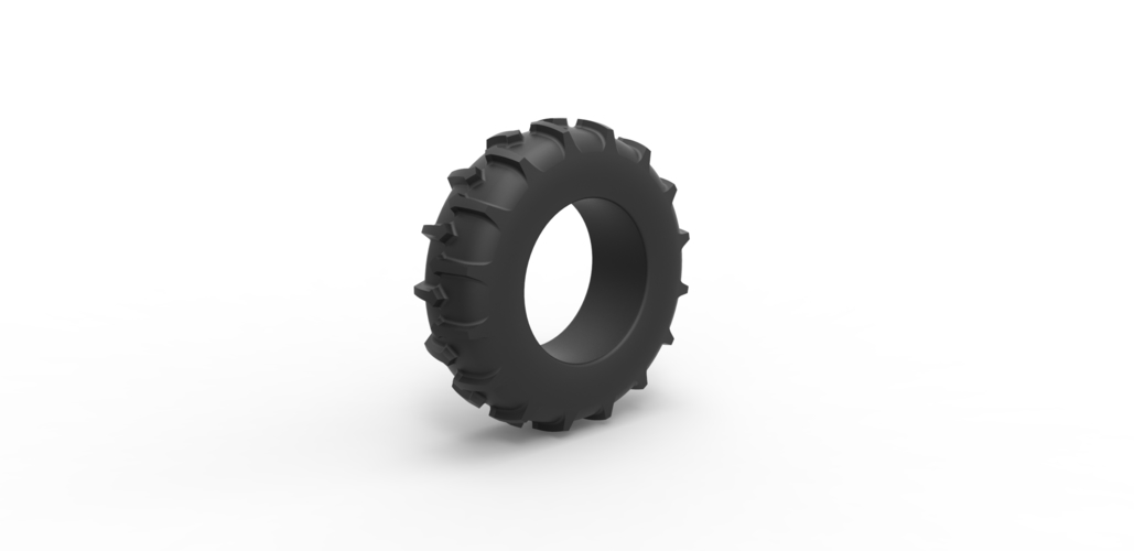 Diecast Tractor tire 3 Scale 1 to 25 3D Print 478548