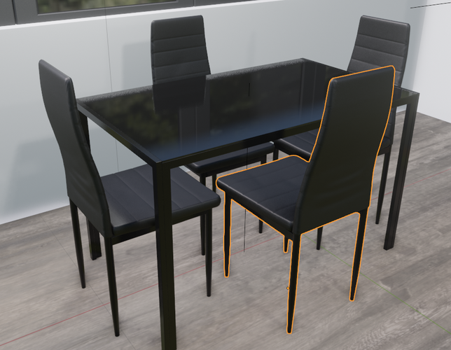 Dark Kitchen table with chairs. Dinning table 3D Print 478555