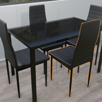 Small Dark Kitchen table with chairs. Dinning table 3D Printing 478555