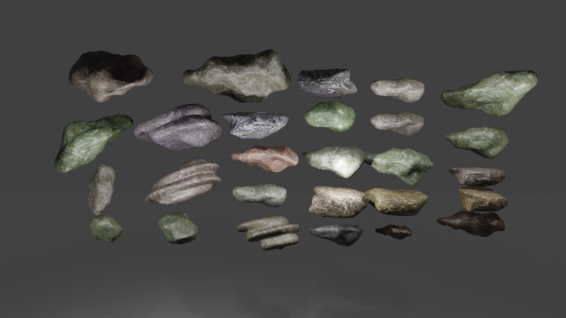 Rocks With textures 3d print ready