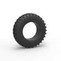 Small Diecast Tractor tire 4 Scale 1 to 25 3D Printing 478594