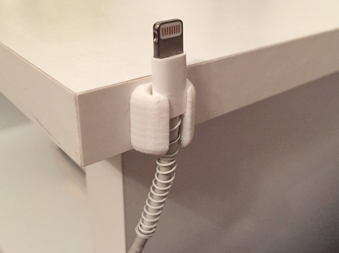  Cable holder for night stand - apple lightning 3D Print 47878
