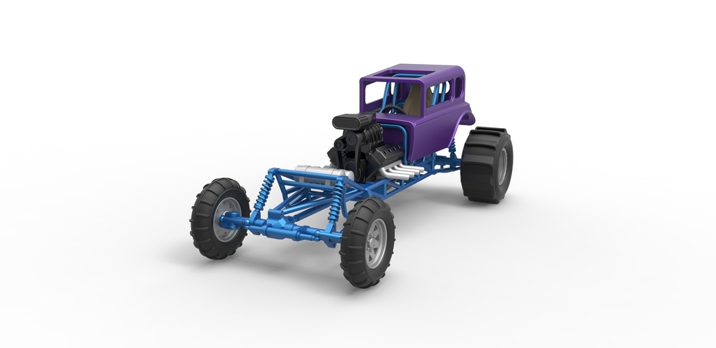 Diecast Mud dragster Hot Rod Scale 1 to 25 3D Print 478782