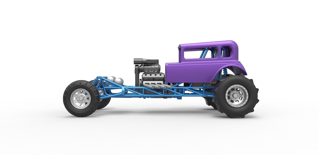 Diecast Mud dragster Hot Rod Scale 1 to 25 3D Print 478786
