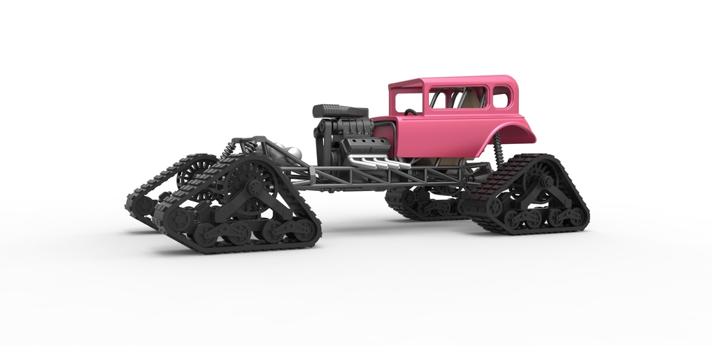 Diecast Hot Rod on tracks Scale 1 to 25 3D Print 478805