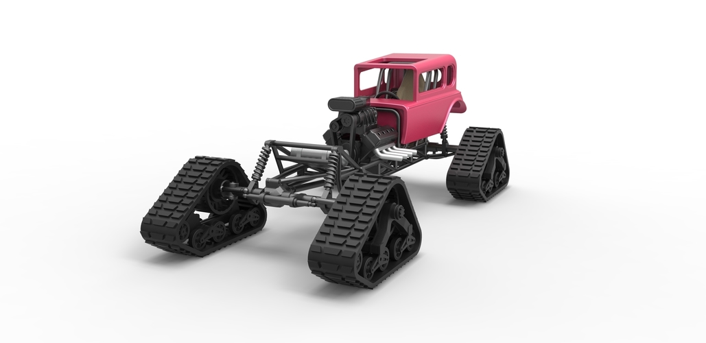 Diecast Hot Rod on tracks Scale 1 to 25 3D Print 478806