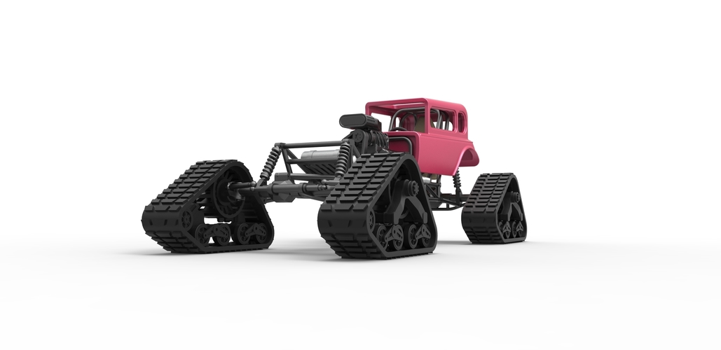 Diecast Hot Rod on tracks Scale 1 to 25 3D Print 478807