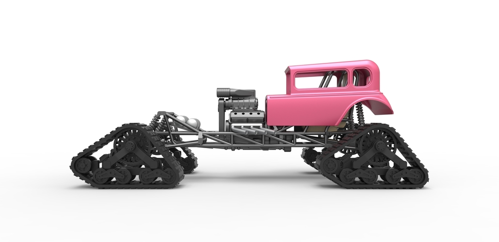 Diecast Hot Rod on tracks Scale 1 to 25 3D Print 478810