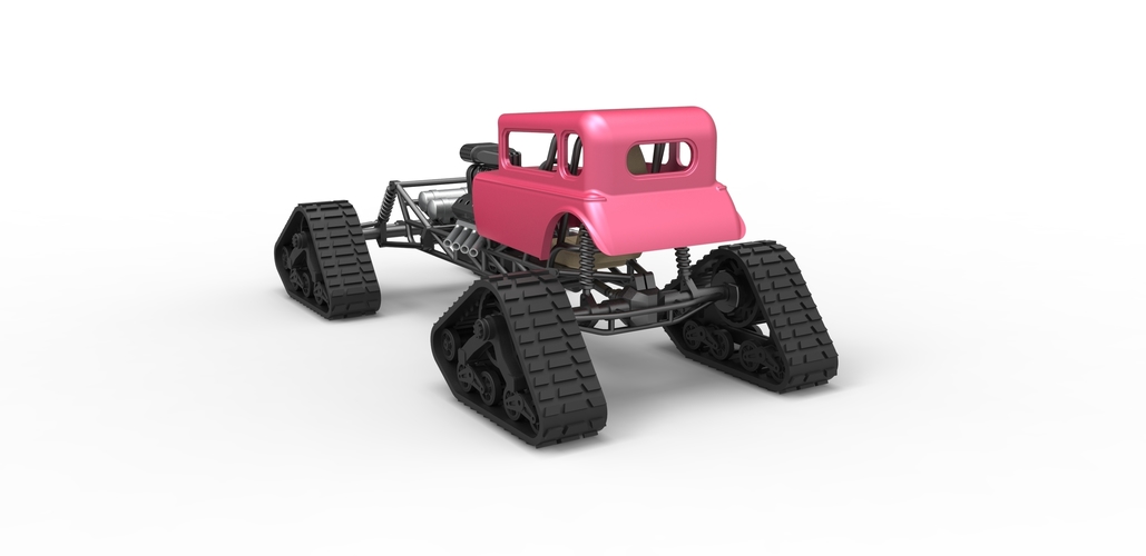 Diecast Hot Rod on tracks Scale 1 to 25 3D Print 478814