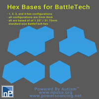 Small BattleTech Hex Bases 3D Printing 478835