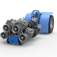 Diecast Pulling tractor with 4 jet engines Scale 1 to 25 - Thumbnail 3