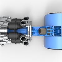 Diecast Pulling tractor with 4 jet engines Scale 1 to 25 - Thumbnail 9
