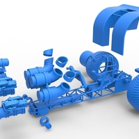 Diecast Pulling tractor with 4 jet engines Scale 1 to 25 - Thumbnail 14