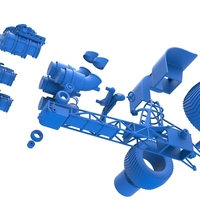 Diecast Pulling tractor with 4 jet engines Scale 1 to 25 - Thumbnail 15