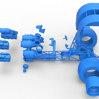 Diecast Pulling tractor with 4 jet engines Scale 1 to 25 - Thumbnail 18