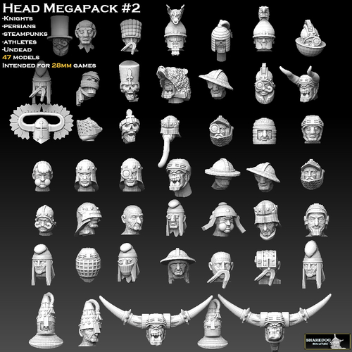Head Megapack no 2 3D Print 478951