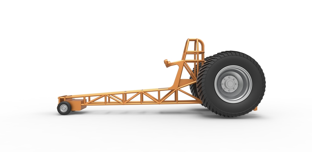 Diecast Pulling tractor chassis Scale 1 to 25 3D Print 478959